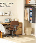 Big Time Heavy Duty Hanging Closet Rack With Five Roomy Compartments For Tees Jeans And Towels Dang Sturdy Beige Build 3 Pack in dorm closet.