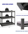 Beefy Heavy Duty Garage Shelving Unit 32 Inch Wide 3 Tier Steel Rack Holds Up To 900 Lbs Adjustable Storage Shelves for Tools and Gear in Your Garage for Home and Workshop Organization and Storage, 31.5-inch view