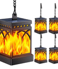 Must Have 4 Pack Dancing Flame Solar Lanterns Outdoor Waterproof With Upgraded Flickering Flame And Constant Modes Hanging Lantern Lights