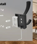 Heavy Duty Black Towel Hooks 3 Pack For Bathroom Wall Mount Robe Coat Hats Bags Keys And More Utility Hangers installation guide