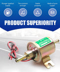 12V Low Pressure Electric Fuel Pump Replacement For Cars And Motorcycles Plunger Type Oil Pump Universal Fit Transfer Pump Gold Aluminum