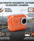 4K Magnetic Action Camera With 48MP Sensor Dual Battery System 2.0 Inch Flip Touch Screen EIS Stabilization 200fps Slow Motion App