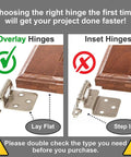 Diagram showing difference between overlay hinges and inset hinges on cabinet doors for Brushed Nickel Cabinet Hinges Self Closing Half Inch Overlay