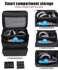 Adjustable Compartments Carry Bag For Steam Shot Hard Surface Steam Cleaner With Extra Pockets, travel bag compartments shown