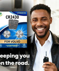 Two Pack CR2430 Key Fob Batteries For Volvo XC60 2010 2017 S60 2011 2018 XC70 2008 2016 S80 2007 2016 V60 2015 2018 V70 2008 2010 Remote Fob Replacement With Pry Tool Included package