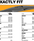 Compatibility chart for Subaru 14 Inch Rear Wiper Blade Replacement For Forester Outback Impreza Tribeca Ascent And Honda CRV Fit Acura MDX RDX OE Quality Exact Fit Easy Install Rear Wiper Blade