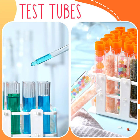 120 Pcs Plastic Test Tubes With Rack 16 By 100Mm Tubes With Caps 60 Hole Rack All In One for experiments and storage