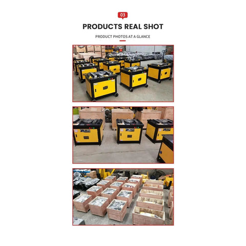 Multiple Automatic Rebar Bending Machines For Heavy Duty Steel Bar Tasks Featuring Solid As A Rock Build in a workshop setting.