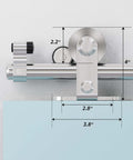 Close-up view of 6Ft Top Mount Sliding Barn Door Hardware Kit with stainless steel track, rollers, and measurements visible.