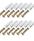 40 Piece Heavy Duty Drywall Anchors and Screws Kit for Wood and Drywall with golden finish, steel construction