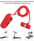 Two Pack Universal Treadmill Magnetic Safety Keys For Emergency Stop Rectangle Key Replacement Accessory with red cord