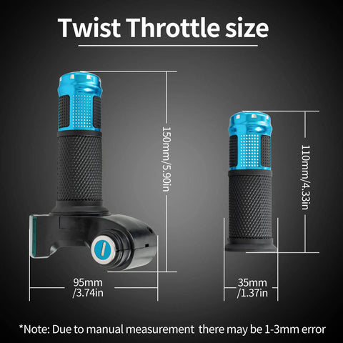 Electric Twist Throttle With Key 12V To 96V Universal Five Wire Controller With Volt Meter Display For Electric Bikes Scooters Go Karts And More And Compatible Across 12V 24V 36V 48V 60V 72V And 96V Systems, 150mm size