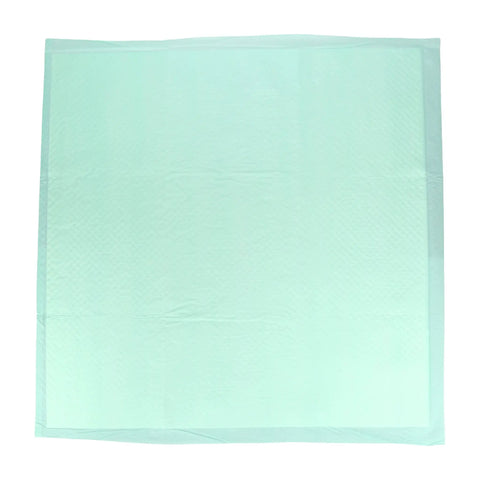 Extra Large Disposable Underpads 36 X 36 Inches Pack Of 50 Ultra Heavy Absorbent Incontinence Bed Pads shown in a light blue color.
