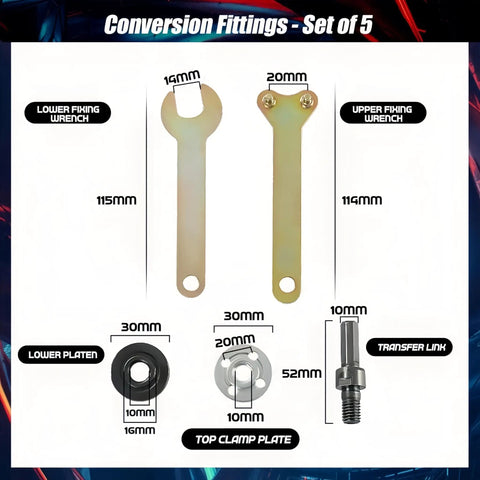10Mm Conversion Angle Grinder Connecting Rod Kit With Spanner For Cutting Disc Polishing Disc And Polish Sponge 2 Pack Grab