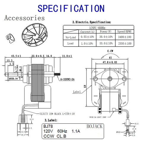 Replacement Bathroom Vent Fan Motor 70 CFM 120V 60Hz 1A For N678 N655 N671 N679 671A 671 655 657 658 679 Bath Fans