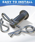 Eight Piece M4 X 75mm Cotter Pin Set Built Tough Heavy Duty Carbon Steel R Clips For Trailers Lawn Mowers Trucks Close-up