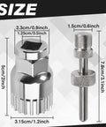 Beefy 20Cr Steel Bottom Bracket Tool With Anti Drop Device showing dimensions, silver finish for Shimano Octalink ISIS BB Remover