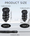 Product size details of 30 Pcs Tire Repair Nails Self Tapping Screws Rubber Screws Self Service Tire Repair Kit for car and motorcycle.