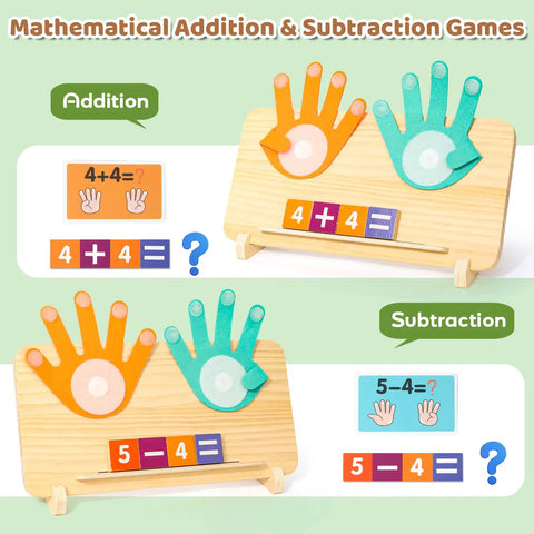Straight Up Toddler Math Learning Kit With Solid Wooden Number Blocks, Double Sided Flashcards And Number Tracing Board For Ages Two To Five featuring addition and subtraction activities.
