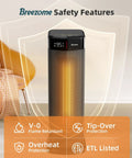Powerful 1500W Space Heater For Indoor Use With Fast Ceramic PTC Heating featuring safety features in a living room setting