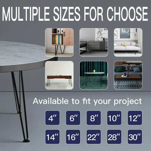 10 Inch Black Hairpin Furniture Legs 4 Pieces Heavy Duty Metal Table Desk Legs With Screws And Bonus Rubber Floor Protectors