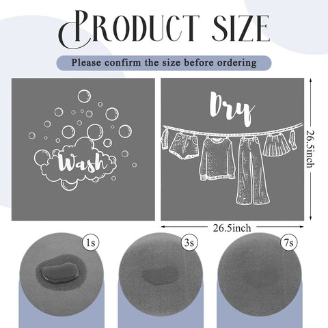 No Sweat Washer And Dryer Top Protector Covers 2 Pack Non Slip Absorbent Dust Proof Laundry Room Mats Quick Drying Appliance Pads For Kitchen Storage Classic Gray with size details and features.