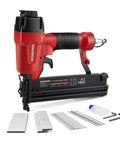18 Gauge Pneumatic Brad Nailer And Crown Stapler 2 In 1 Nail Gun For Carpentry DIY Projects And Woodworking Includes 400 Nails And 300 Staples Air Powered Versatile Fast Tacking Tool with accessories