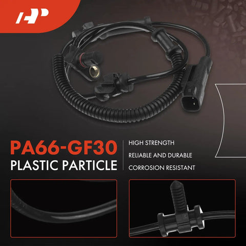 Complete Set Of Four Front And Rear Abs Wheel Speed Sensors For Dodge Ram 1500 2010 To 2012 close-up of sensor wiring harness.