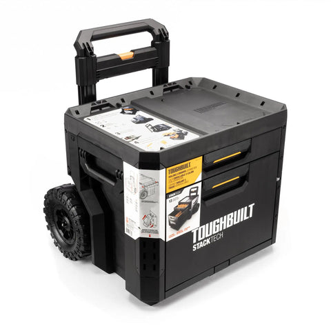 Heavy Duty Two Drawer Rolling Tool Hauler With Secure Padlock And 240 Pounds Capacity Nine Inch Smooth Rollers Keep Your Gear Locked Down Tight For Jobsite Crews Anywhere They Travel