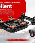 Heavy Duty Folding Dolly Cart With Six Wheels Portable Hand Truck showing wheels and metal brake details