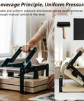 Versatile Hand Lever Linocut Printing Press with Rubber Roller and Felt Pad in action on tabletop