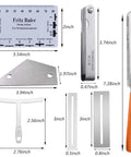 Guitar Luthier Tool Set With Fret Crowning File Radius Gauges Feeler Gauges Needle File String Action Ruler displayed with measurements