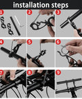 Installation steps for Extended Handlebar Mounting Bar For Bikes 11.8 Inches Long Beefy Aluminum Alloy Bracket Fits 20mm to 32mm Handlebars