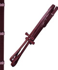 Dressage Bridle With Web Reins Broad Anatomical Crownpiece Crank Noseband And Designer Wave Browband Reins With Hand Stoppers