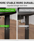 Comparison of Xin Yao 63 Inch Electric Standing Desk With Five Drawers Ergonomic Height Adjustable Sit Stand Computer Workstation Table frame sizes.