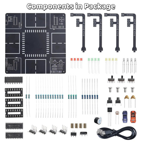 LED Traffic Light Soldering Kit For DIY Fans And STEM Learners Realistic Traffic Signal Circuit Board components