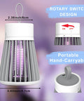 Rechargeable Indoor And Outdoor Insect Killer With UV Light showing size dimensions and portable design