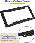 Top view of Dope Carbon Fiber Look License Plate Frame 2 Pack, glossy black ABS plastic, showing three-dimensional pattern detail.