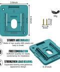Makita 18V Battery Mount Holder Wall Mount Hanger showing dimensions, weight, and material details with screws
