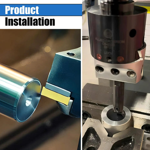 R8 Boring Head With Two Inch Shank Boring Tool Set And Six Piece One Half Inch Carbide Boring Bar Set With Inserts for Milling Machines