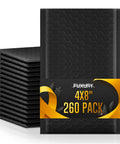 Stack of 4x8 Black Bubble Mailers 260 Pack Self Seal Padded Envelopes For Shipping Small Biz Gear With Inner 4x7 Size