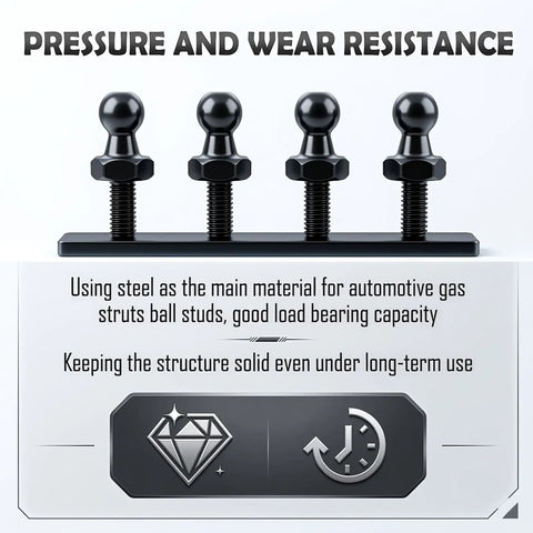 4 Piece 10mm Ball Stud Kit For Gas Struts With M6 Thread Includes Spacers And Nuts Built Tough For Lift Support on display