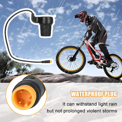 Half Twist Throttle For Electric Bikes Waterproof Thumb Throttle Handle Grip Ergonomic Grip With Slick Feel For 36V 48V 72V Ebikes Speed Control Handlebar Replacement For Ebike Motorcycle Scooter