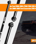 Front Adjustable Track Bar For 2 To 6 Inch Lift Fits Ford F250 F350 Super Duty And 1999 To 2005 Excursion 2WD 4WD Off Road Stability, Steering Control, Rock Solid Handling, And Enhanced Suspension Performance, black steel rod with bushings