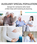 Collage of elderly and pregnant people benefiting from Long Reach Toilet Aid For Easy Wiping Extends Your Reach Over 15 Inches