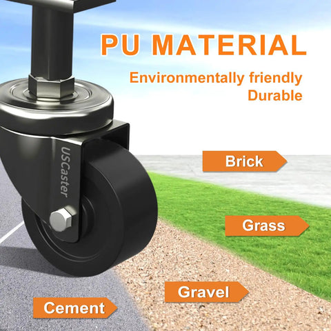 2 Inch Gate Caster Wheel For Wooden Gates, 360 Degree Swivel, Spring Loaded, solid rubber tire on varied surfaces