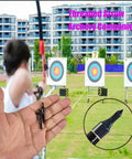 Pack Of 24 100 Grain Screw In Archery Field Points for target practice, arrow points in hand near targets, great for bows