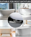 Flexible Bathtub Drain Pipe With Super Sleek Low Profile Flat 1 1/2 Inch P Trap Engineered For Zero Leak Hookups In Freestanding Tub Setups Complete With No Sweat Setup visible under various tub styles.