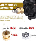 Brass 12mm Wheel Hub Extensions And Spacers Hex Drive Adapter Kit For 1/10 Scale RC Crawlers, Fits Axial SCX10 And SCX10 II 90046