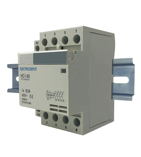 60 Amp 4 Pole Normally Open Contactor With 110 To 120V Coil For Motor Load 40A And Lighting 63A No Frills Plug And Play Slotted Steel